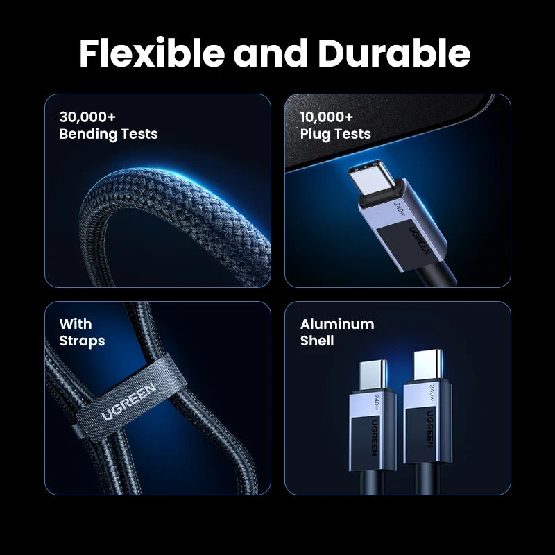 UGREEN PD 240W USB C to USB C Cable PD3.1 Fast Charge for MacBook Pro Air Laptop iPhone 17 16 15 Pro Samsung 5A PD Charge Cable