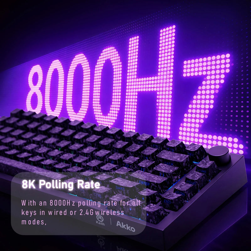 Akko Hall Effect Magnetic Keyboard 5075 V5 75% RT0.001mm 8K USB Type-C/2.4g&BT5.0 Wireless ARGB Custom Gamer Keyboard Gasket
