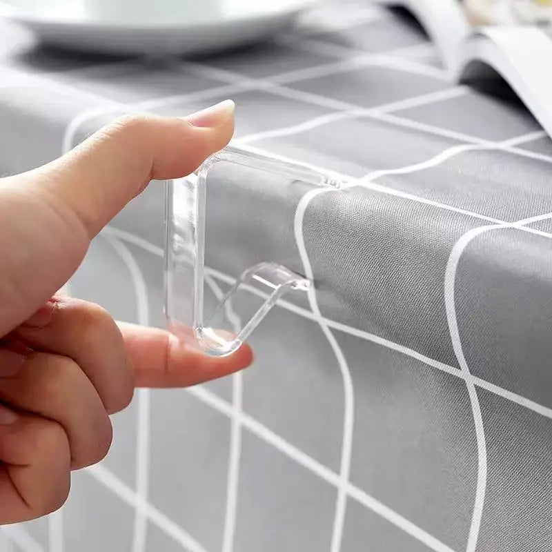 Transparent Plastic Tablecloth Clips Triangle Anti‑Slip Table Corner Fixing Buckle Table Cover Holder Clamp For Dining Table Hom