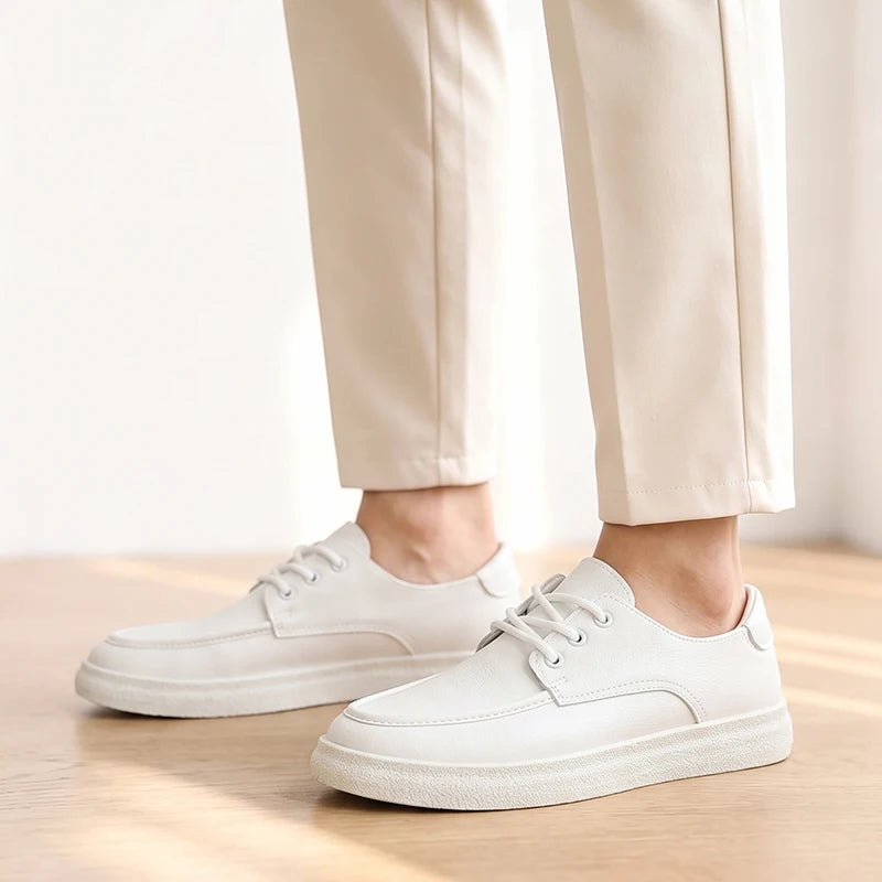 Men's lace up casual shoes four seasons new breathable light soft sole lazy shoes fashion Joker outdoor walking party tide shoes