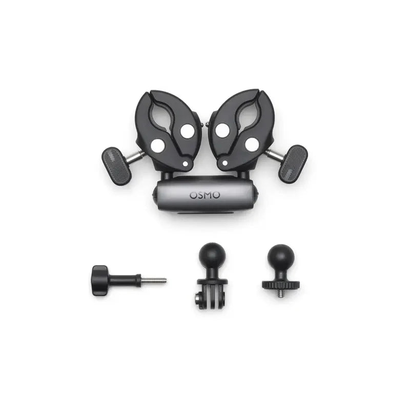 DJI Osmo Dual Heavy-Duty Clamp durable clamp pairs with Motorcycle Heavy-Duty Mount and Carbon Fiber Selfie Stick for Osmo 360