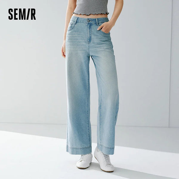 ខោខូវប៊យ Semir សម្រាប់នារី រដូវក្តៅ ឆ្នាំ២០២៦ ចង្កេះខ្ពស់ មានអារម្មណ៍ត្រជាក់ ខោជើងវែង ម៉ូដសាមញ្ញ ស្លីម សម