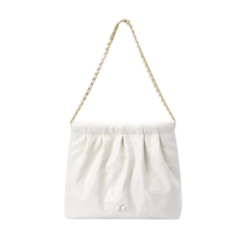 Semir Bag Single Shoulder Bag Women Design Sense Pleated Diamond Chain Bag Elegant Large Capacity Handbag