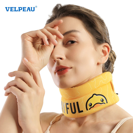 VELPEAU Neck Support Brace Foam for Cervical Pain and Relieves Spine Pressure Adjustable Cervical Collar Pillow for Adults