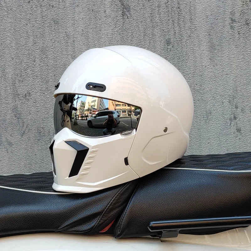 ORZ-GB7 Modular Combination Full Face Motorbike Helmet Black Samurai Scorpion Style Removable Structure Scooter Safety Helmet