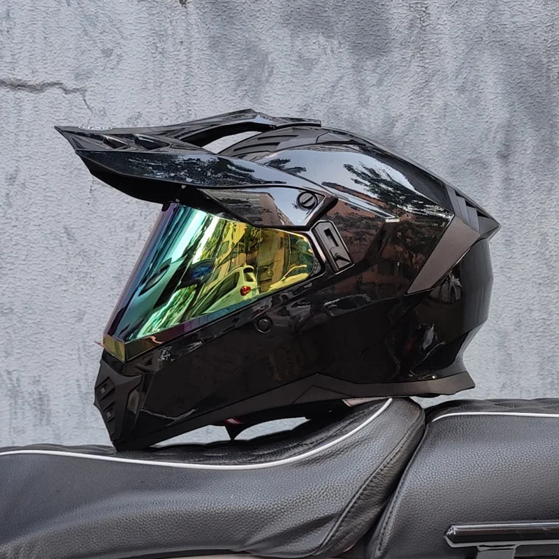 ORZ off-road ATV motorcycle helmet certified with brown lens, full face CASCO off-road motorcycle anti glare