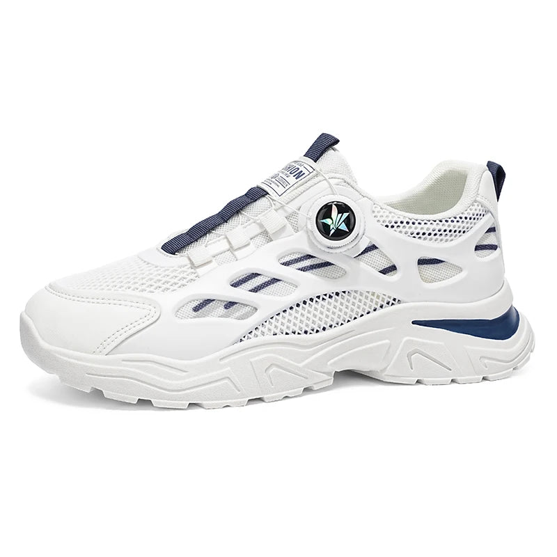 Men's mesh casual sneakers four seasons breathable light soft-sole anti-slip comfort outdoor walking speed sports running shoes