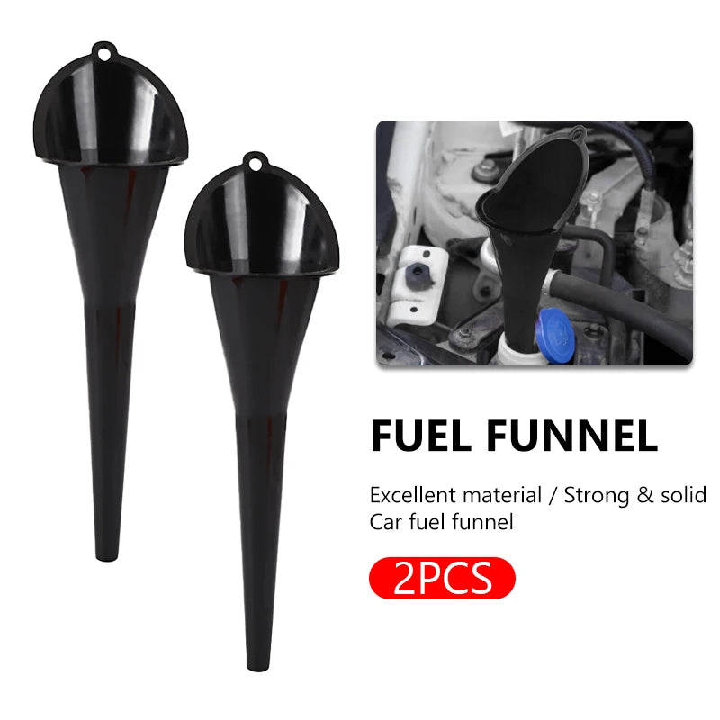SEAMETAL 1/2pcs Car Long Stem Fuel Funnel Oil Fuel Filling Tools Anti-splash Plastic Oil Funnel Car Motorcycle Refueling Tools