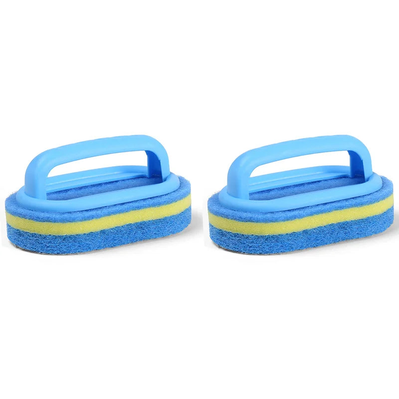 Sponge Cleaning Brush With Handle Bathtub Tile Scrub Brush Kitchen Bathroom Cleaning Sponge Brush Household Cleaning Supplies