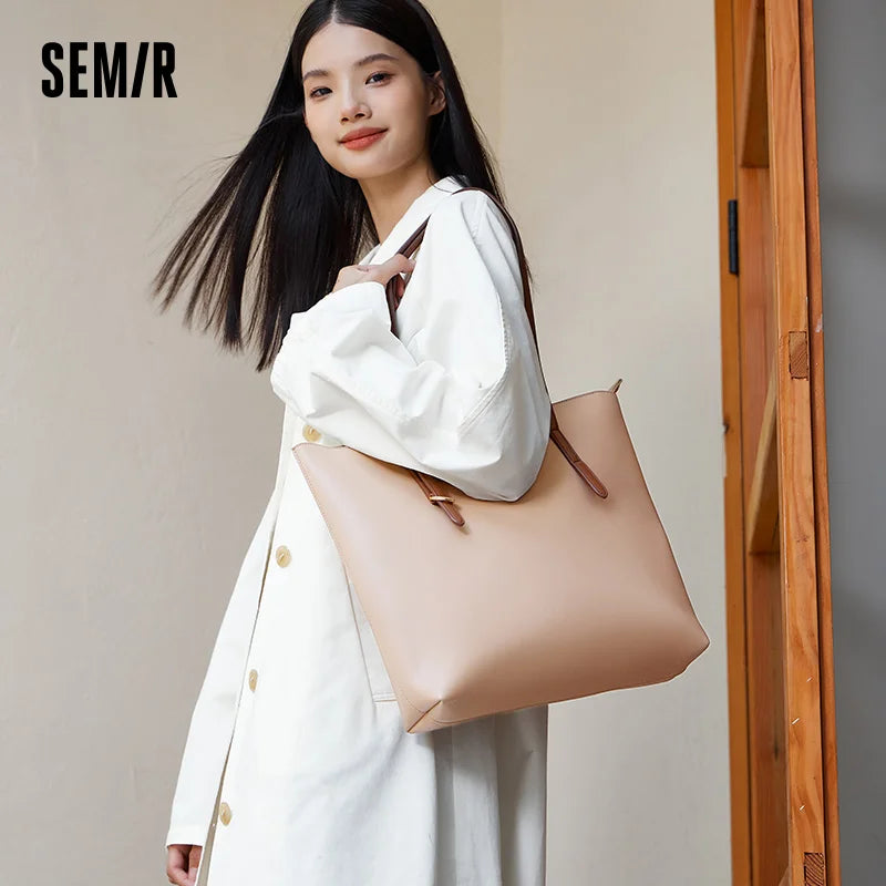 Semir Women Bag Tote 2026 Large Capacity Handheld Commuter Urban Casual Style Soft Comfortable Daily