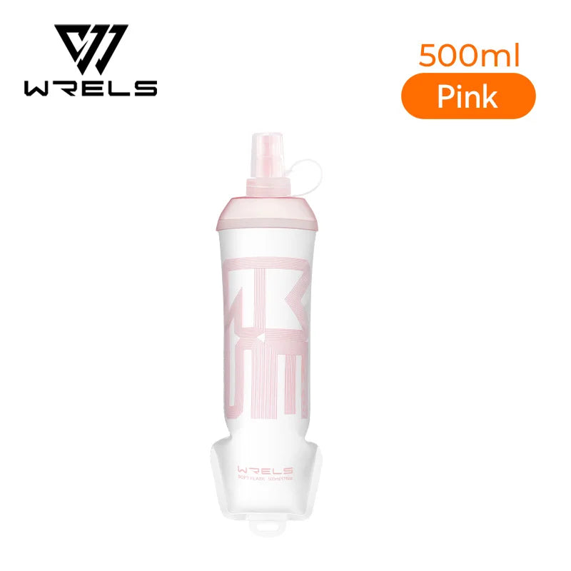 WRELS TPU Soft Water Bottle BPA‑Free Collapsible Flask Leakproof Soft Flask Hiking Climbing Marathon Sports Hydration Pack