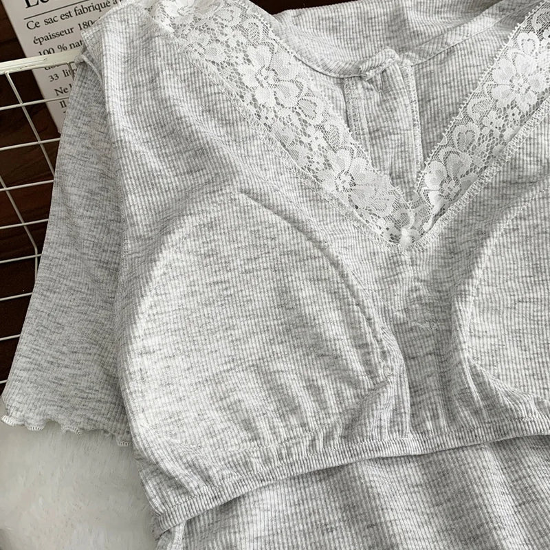 Summer Pajamas for Lady Pyjamas Nightie with Bra Short Sleeve Women's Pajamas with Shorts Two-Piece Home Wear Women Nightwear