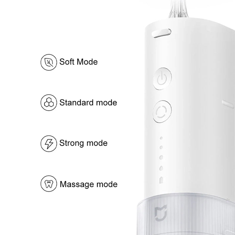 MIJIA Portable Oral Irrigator F400, 4 Modes, 200mL Water Tank, 1700 Time/m Spray, Retractable Cordless Irrigator Flosser Pick