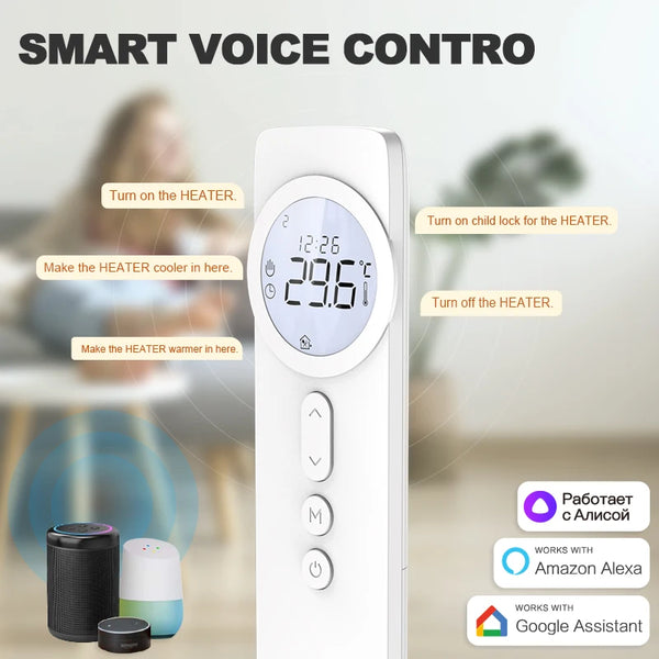 ទែម៉ូស្តាតឌីជីថលឥតខ្សែ RF WiFi 220V Smart Home Tuya ថ្ម Thermoregulator សម្រាប់កំដៅទឹកឡចំហាយឧស្ម័ន និង Actuator Alexa