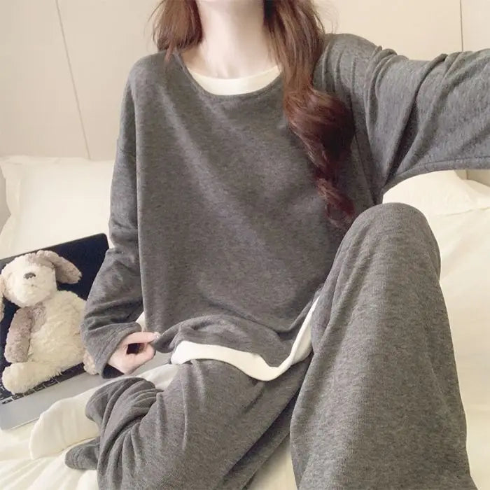 Pyjama Femme Lounge Korean Ladies Sleepwear Pajamas Set Comfort Spring Autumn Women's Home Clothes Modal Nightwear Pijama Suit