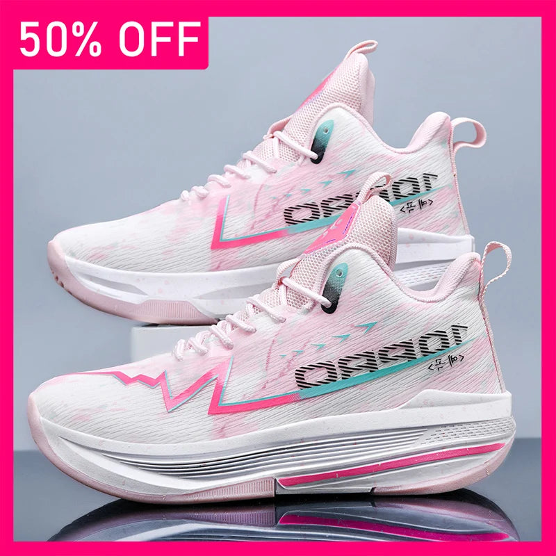 Unisex Basketball Shoes Breathable Mesh Outdoor Sports Competitions Running Shoes Spring Cushioning Rebound Basketball Boots