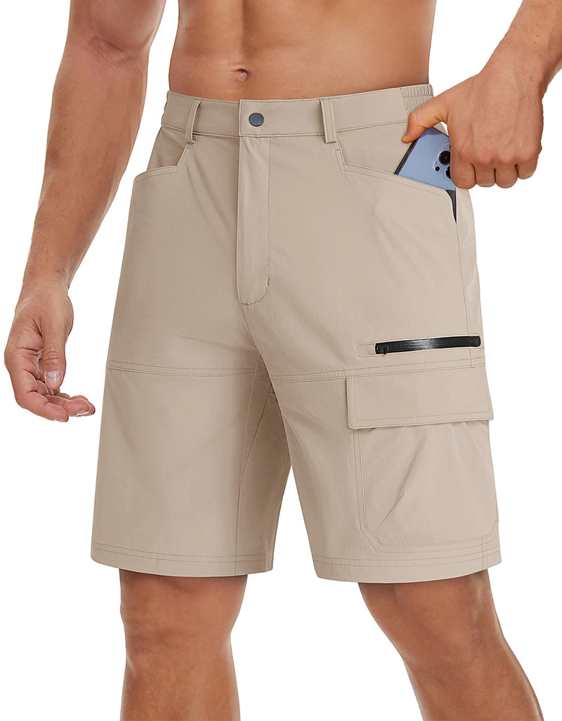 TACVASEN Summer Quick Drying Nylon Work Shorts Mens Casual Hiking Cargo Shorts Lightweight Outdoor Fishing Short Pants