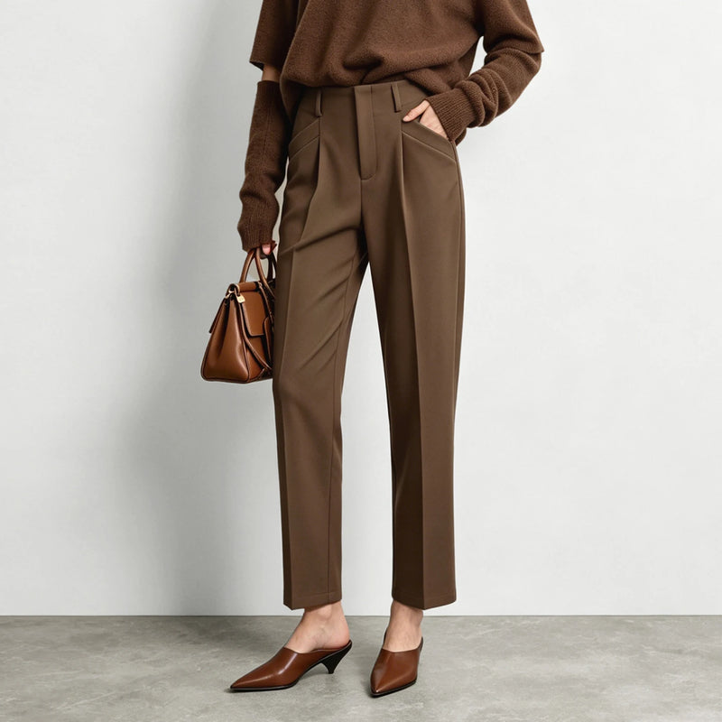 Amii Women's Tapered Cropped Pants Slim Fit Ankle Length Casual Versatile Trousers 2026 Autumn Business Woman Clothing 12623079