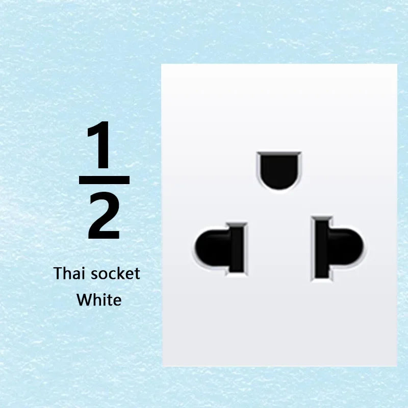 Brazilian Italian Chile  US EU Standard PC panel Free Combination Function USB Type C Key DIY Switch Socket 118mm*75mm White