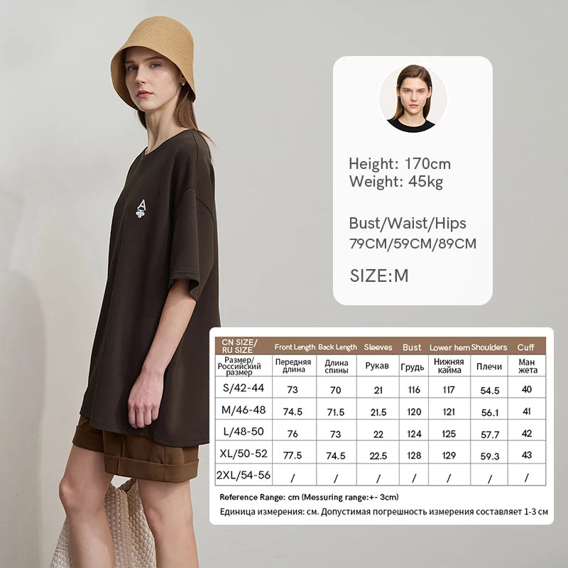 អាវយឺត Amii Minimal រលុងសម្រាប់នារី ស្មាវែងមធ្យម ដៃខ្លី រដូវស្លឹកឈើជ្រុះឆ្នាំ ២០២៦ អាវប៉ាក់ថ្មីសម្រាប់ធ្វើដំណើរធម្មតា 12541167