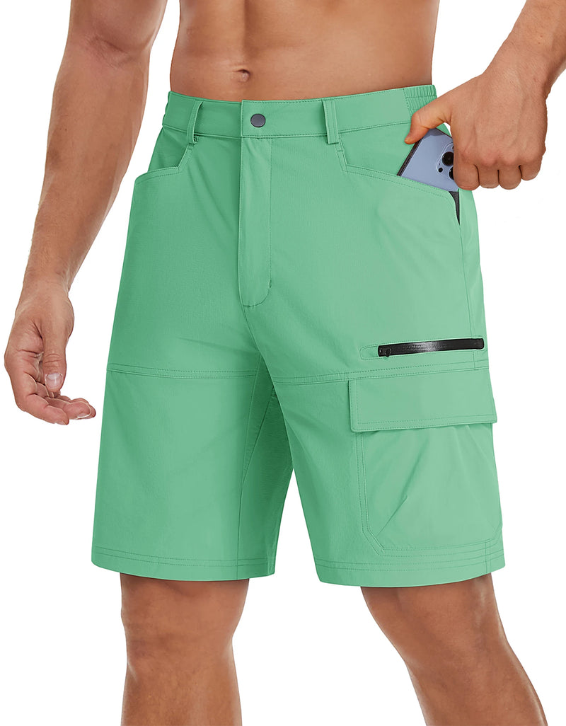 TACVASEN Summer Quick Drying Nylon Work Shorts Mens Casual Hiking Cargo Shorts Lightweight Outdoor Fishing Short Pants