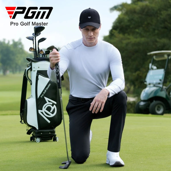 PGM Golf Men's Long Sleeve Bottom Shirt Spring/Summer High Elasticity Soft Clothes Top YF866