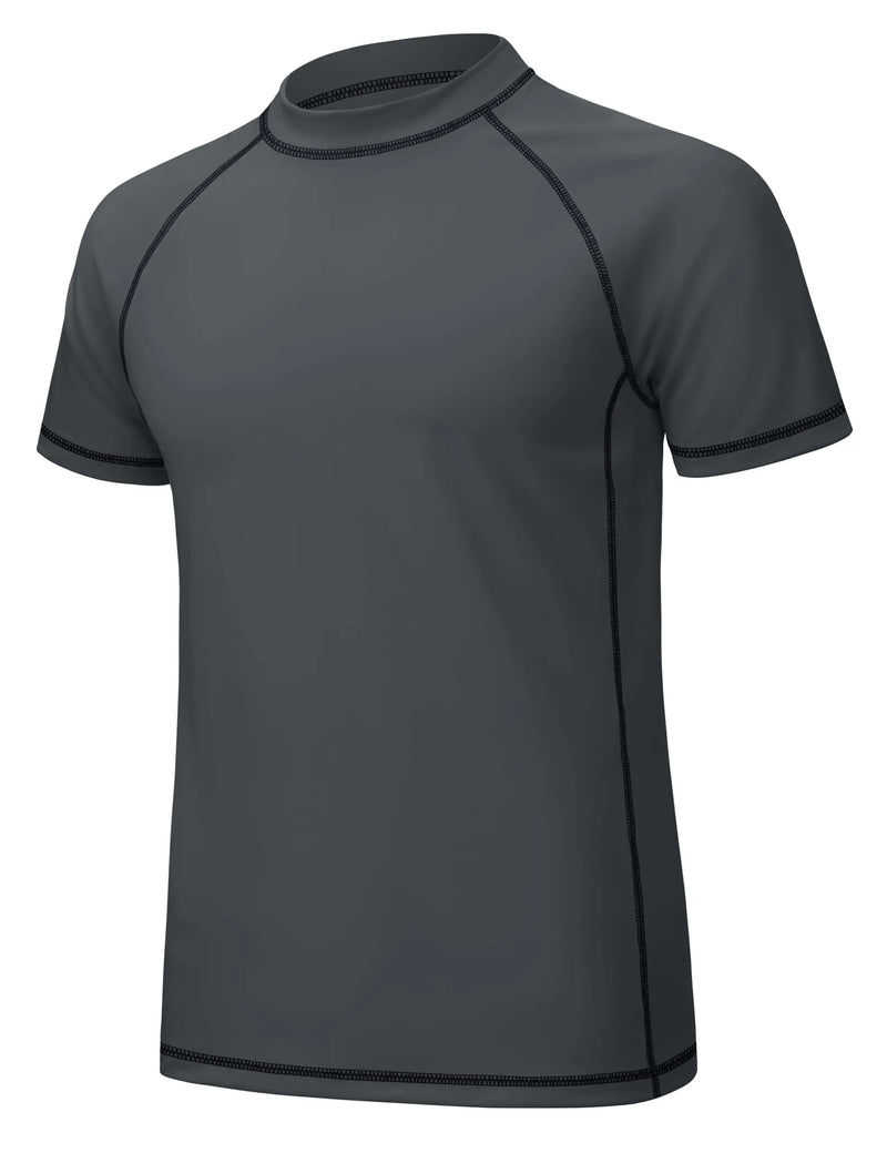 TACVASEN Men's Summer UPF 50+ Swim Water Rash Guard Shirts Quick Dry Fishing Stretch Lightweight Outdoor Running Short Shirts