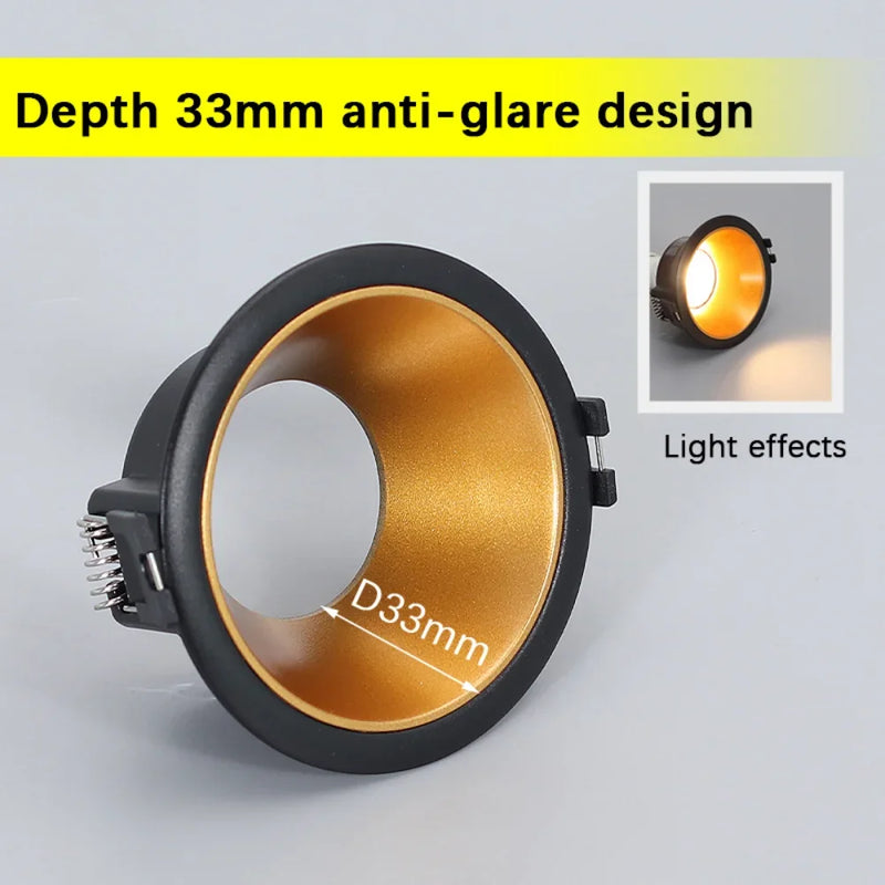 អំពូល LED រាងមូល GU10 អំពូល Downlight ស៊កចូលជាមួយស៊ុមអាលុយមីញ៉ូម MR16 គ្រឿងបន្លាស់អំពូល MR16 GU10 មិនអាចលៃតម្រូវបាន