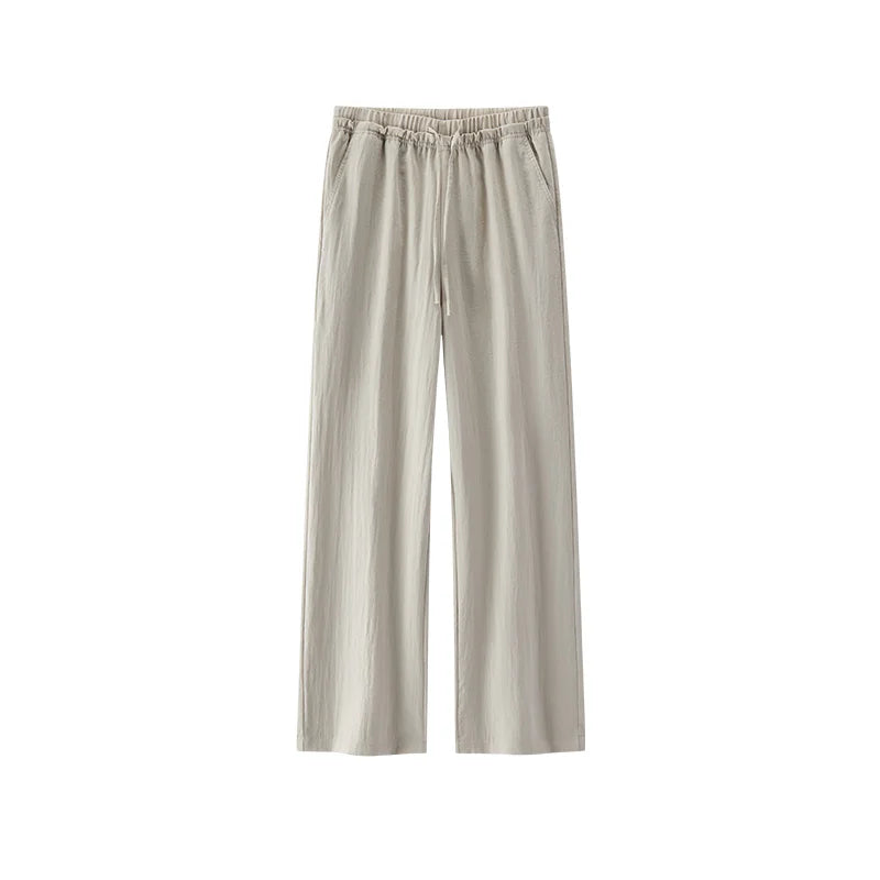 Semir Women Pants Solid Textured Ruffle Elastic Waist Loose Draped Long Summer 2026 Wide Leg Casual Trousers Bottom
