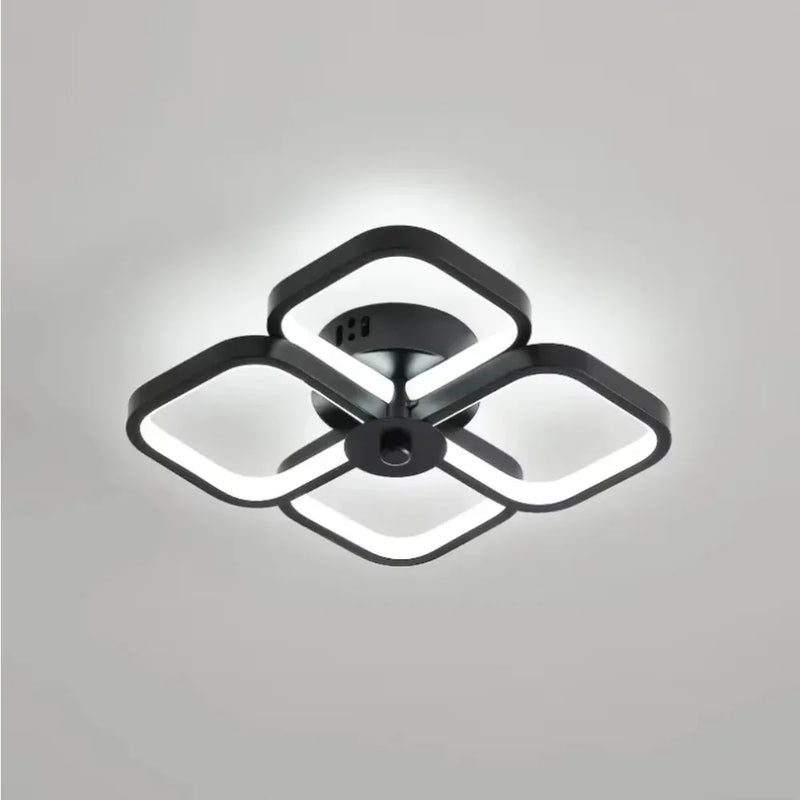 LED Ceiling Light Modern Square, Nordic 4 Panel Ceiling Lamp 6500K Cool White, for Living Room Bedroom Indoor Lighting