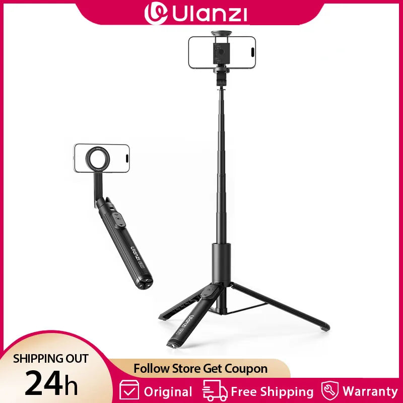 ដំបងថតរូប Selfie ចល័ត Ulanzi SK-27 ជើងកាមេរ៉ា Tripod Magsafe Phone Tripod Stand 8 ផ្នែក 10 ម៉ែត្រ បញ្ជាពីចម្ងាយសម្រាប់ Iphone 17 16 Android Vlog