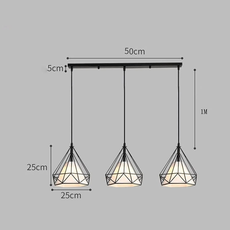 Nordic 1/3 Heads Long Bar Lighting Chandelier Restaurant Dining Room Pendant Lighting Barber Shop Hanging Lamp E27 Droplight