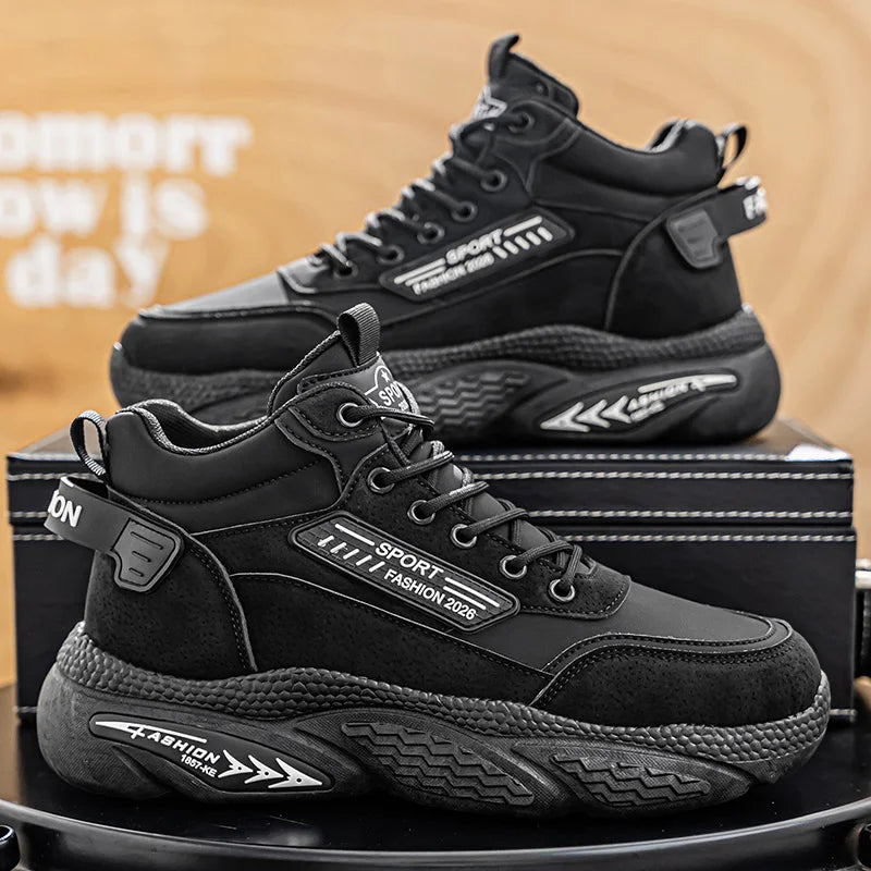 Men's high-top casual sports shoes four seasons new soft-sole non-slip outdoor running shoes fashion students versatile sneakers