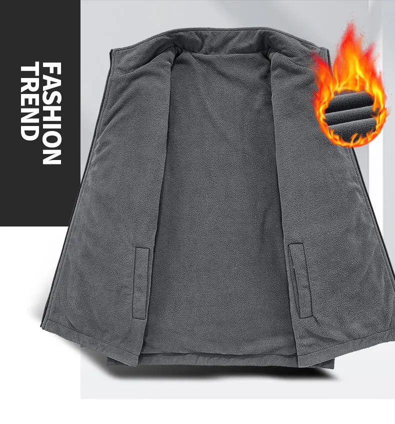 2025 Large size  Autumn and winter casual workwear double-sided vest men's waistcoat outdoor multi-pocket photography vest