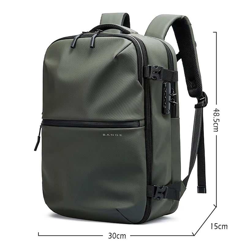 BANGE Anti-Theft Vacuum Compression Backpacks Men Travel Backpack Lock Bag Large Capacity 16 Laptop Bags For School Cabin Bags