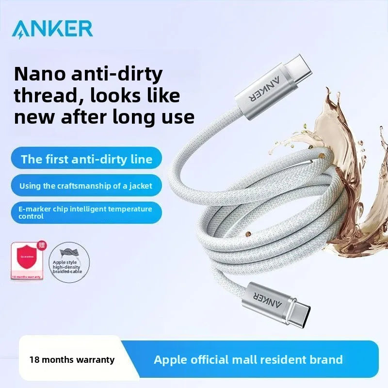 ខ្សែសាក ANKER 140W Dual Type-C PD Fast Charging ខ្សែសាកទិន្នន័យ CC Certified USB-IF ស័ក្តិសមសម្រាប់ Apple 17 និង Android Huawei