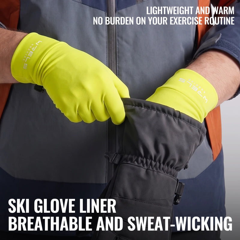 WRELS Sports Gloves Anti‑Slip Touch Screen Gloves Running Cycling Driving Hiking Winter Men Women Outdoor Thermal Glove Liners