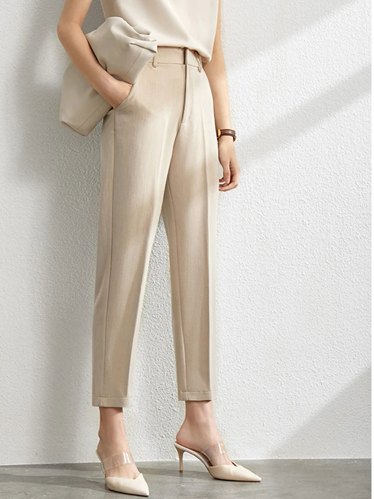អាវក្រៅ Amii Minimalism រដូវស្លឹកឈើជ្រុះសម្រាប់នារីការិយាល័យ Blazer ស្ត្រី V neck Tanks ខោស្ត្រីខោខ្លីលក់ដាច់ដោយឡែកពីគ្នា Blazers 12513018