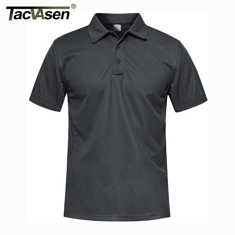 TACVASEN Summer Colorful Fashion Polo Tee Shirts Men's Short Sleeve T-shirt Quick Dry Army Team Work Green T-Shirt Tops Clothing