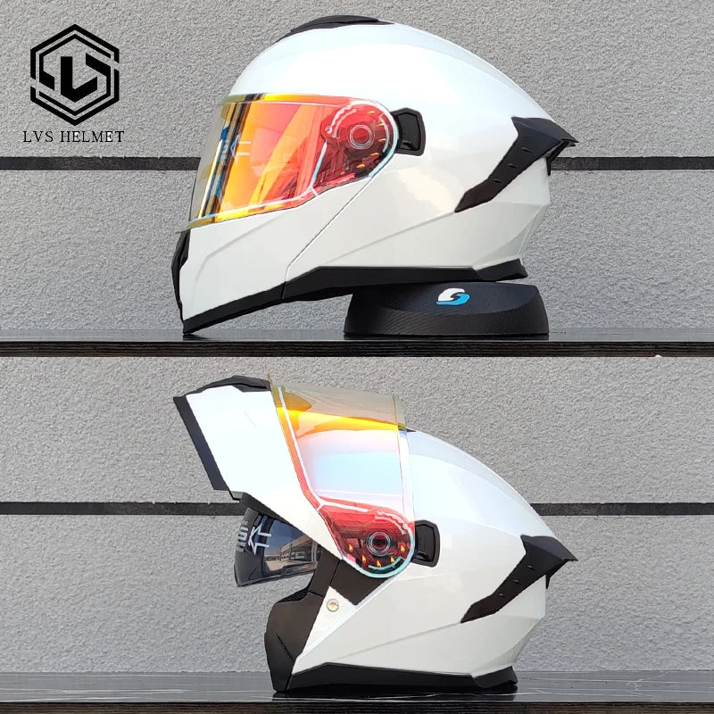 2025 latest motorcycle helmet modular flip helmet casque moto semi full duplex helmet suitable for both men and women LVS-909