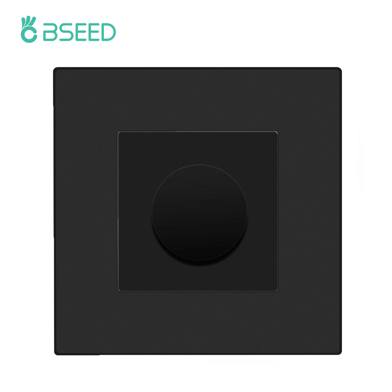 BSEED Mechanical Dimmer Switch Led Dimmable Wall Light Switches EU Standard Lamp Switch Brightness Adjustable Glass Frame 10A