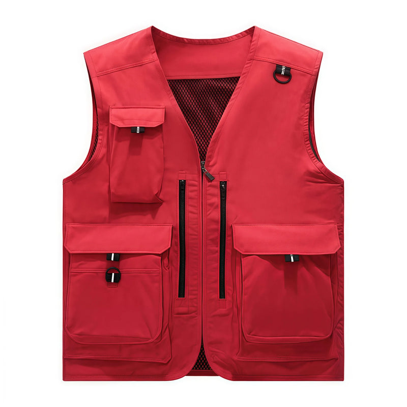 12 Fashion colors Summer outdoor fishing lightweight vest Multi-pocket high-end  Work and leisure vest custom logo printed
