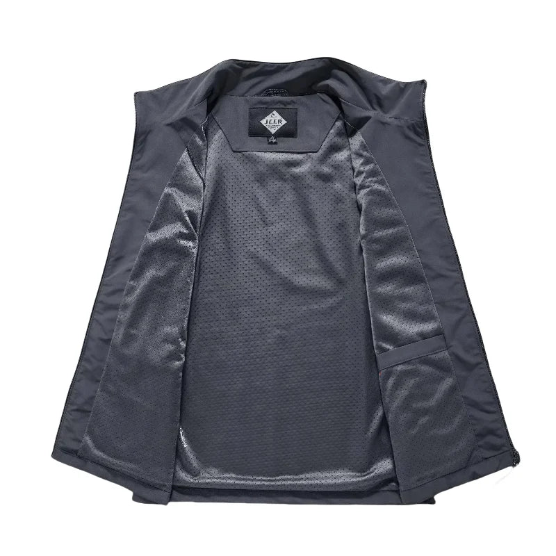 Casual loose plus-size waistcoat Sleeveless vest men's outdoor multi-pocket vest stand-up collar photography vest