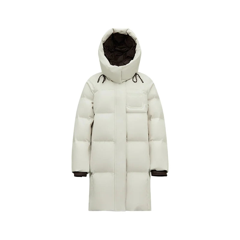 Semir Women Down Jacket Long Length 90 Percent Down Fill Color Block Versatile Street Style 2026 New Winter Daily Wear