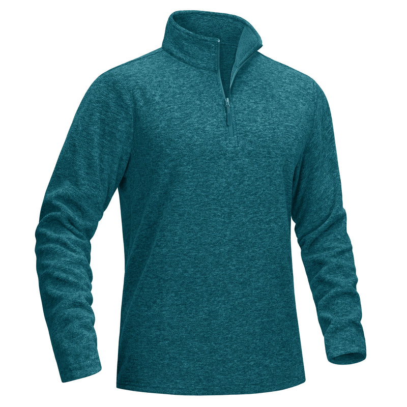 TACVASEN Men's Quarter Zip Up Fleece Pullover Warm Windproof Sweaters High Stand Collar Polyester Sweatshirts Fit Hike And Golf