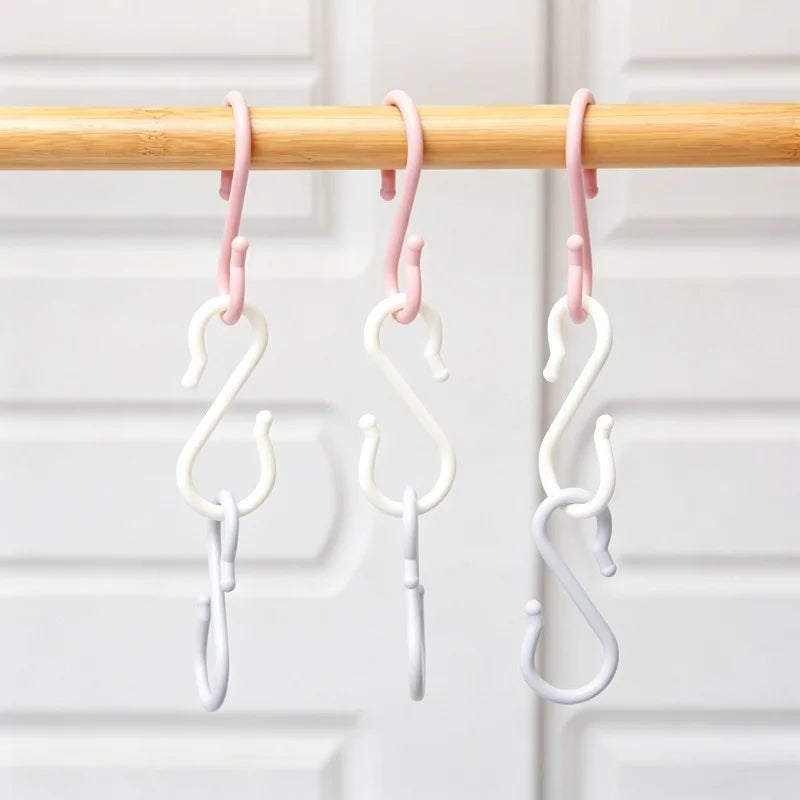 8pcs Plastic S-Shaped Hooks, Multi-Purpose Home Storage Hooks,S-Shaped Hooks,Suitable for Bathroom,Bedroom,Utility Hooks
