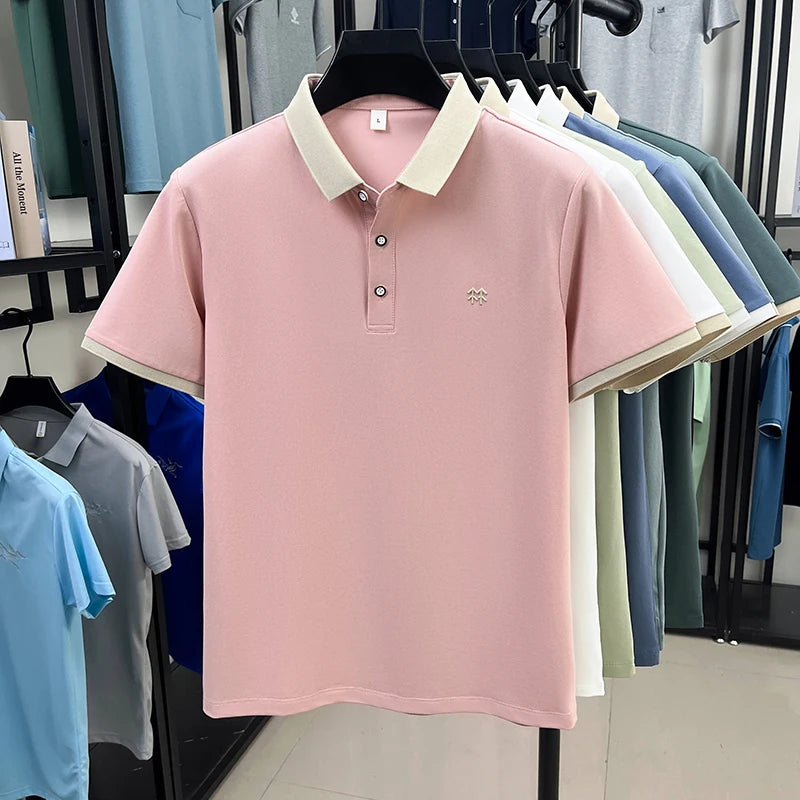 Quality Man Short-Sleeved Polo Shirt Lapel Button Pattern Printing Summer New T-Shirt Business Casual Outdoor Sports Men's Wear