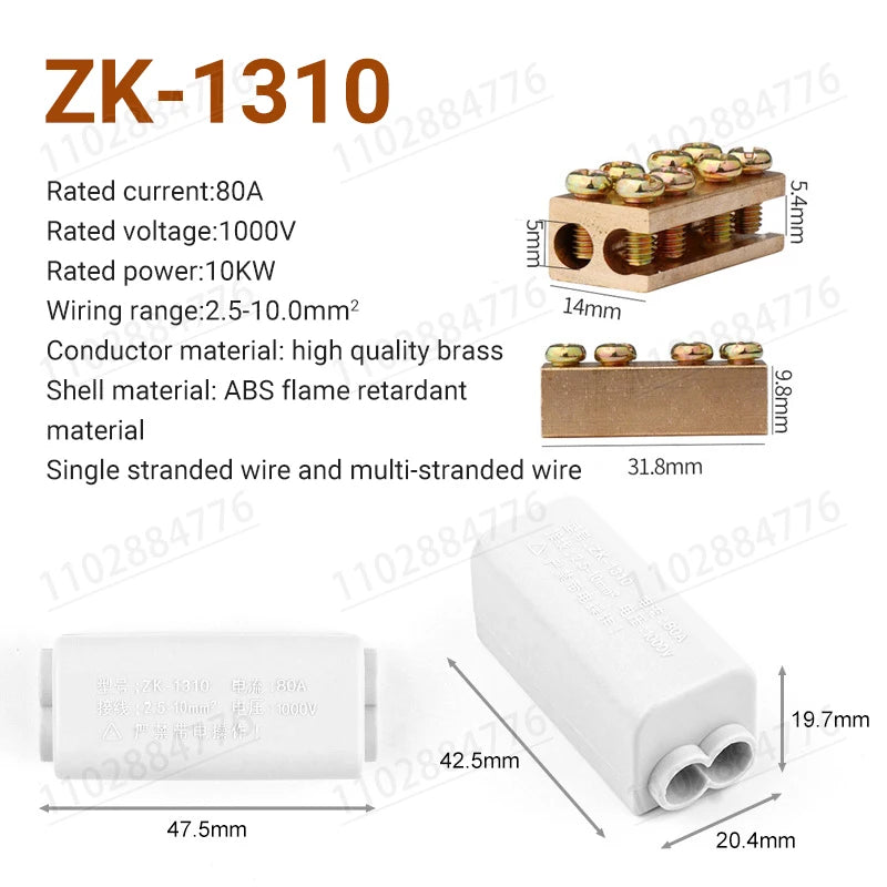 3PCS High Power Splitter Quick Wire Connector Terminal Block Electrical Cable Junction Box ZK-306 ZK-506 ZK-316 ZK516 Connectors