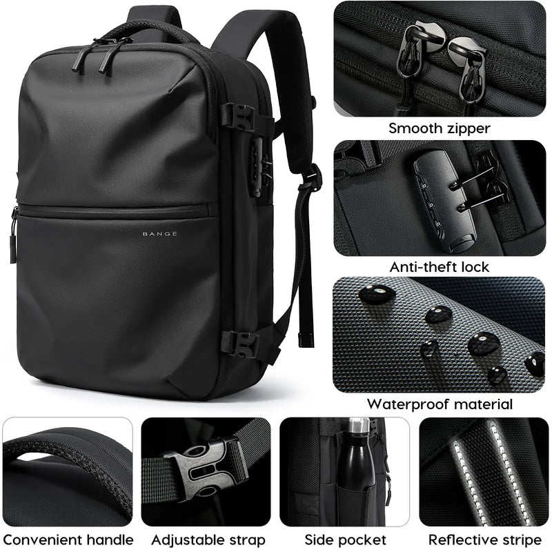 BANGE Anti-Theft Men Travel Backpack Vacuum Compression 15.6 inch Laptop Backpack For Business School Bag Pack Hiking Backpacks