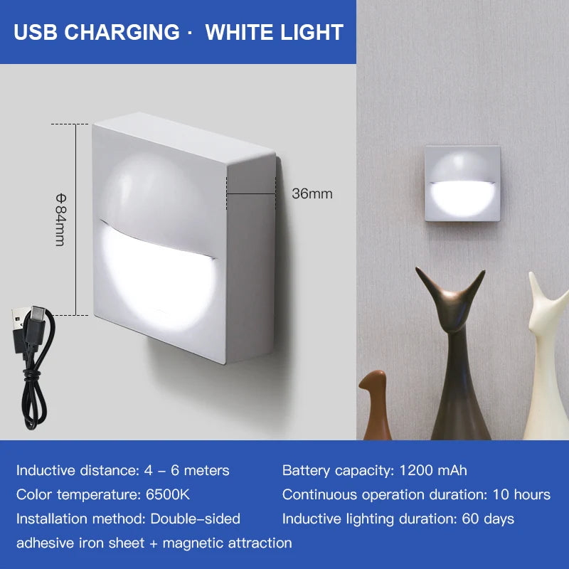 Radar Sensor Floor Lamp Night Light Magnetic Track Light Rechargeable Battery Magnetic Attraction Motion Sensor Light